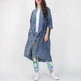 Dadizhimu 2025 New Loose Collar Five-Point Sleeve Irregularly Put The Long Fashion Temperament Denim Wind Coat