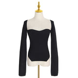 Dadizhimu Out-Sup Knitted Jersey 2025 Spring New Irregular Bottom Shirt Slim Slim Skinny Sleeves Machine Woman
