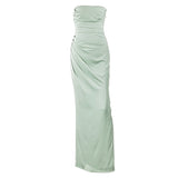 Dadizhimu Dress Dress With Silk And Satin Braided Open Fork And Knee Dress Sexy Evening Dress