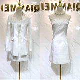 Dadizhimu New Small Fragrant Style Temperament Simple Corset Dress Acetate-Sonic Setula Suit Jacket Two Sets Of Women