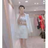 Dadizhimu New Small Fragrant Style Temperament Simple Corset Dress Acetate-Sonic Setula Suit Jacket Two Sets Of Women