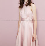 Dadizhimu Series Pink Hanging Neck Dress Strapd To Waist Dress Dress Hollow Dress Dress Bridesmaid Dress