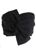 Dadizhimu Summer Fashion Super Short Bow Top Dress Umbilly Breast