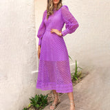 Dadizhimu Industry Embroidered Sleeves In The Summer 2025 New Round Lantern Sleeves To The Skinny Dresses