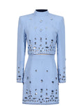 Dadizhimu Break High-End Two Sets Of 2025 Spring New Nail Beads Diamond Top High Waist Skirt Suit Woman