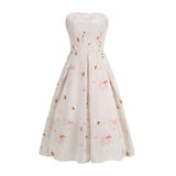 Dadizhimu Sexy Broken Flower Back Rope Skirt High-End Women's Breast Swing Dress