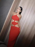 Dadizhimu 2024 New Bandape Long Skirt Sexy Cut Out Party Dress