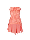 Dadizhimu Hottie Girl New Pure Style Chest With Bare Back Chiffon Spliced Sexy Dress Girl Dress