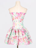 Dadizhimu Holiday Wind And Folding Skirt 2025 Spring New Printing Chest Bare Back To Thin Dress Woman Trend