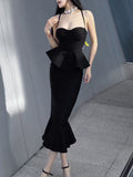 Dadizhimu Female Elegant Sling With Bandage With A Dress Slimy Ass And A Small Dress