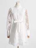 Dadizhimu Court Style Dress 2025 Spring New Embroidery Lace Niche Design Feeling Waist Thin Dress Woman