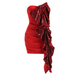Dadizhimu Sexy Braided Small Dress Short Dress High-End Women's Decorative Glided Ribbon Dress
