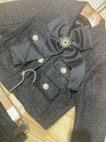 Dadizhimu Autumn And Winter Women's New Bow Short Coat + Esui Coarse Flowers Of The Half-Skirt Set Fashion Temperament