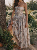 Dadizhimu Women's Sexy Body White Broken Flowers Pure Lusty Breeze In The Long Dress Babes Hanging Dress Summer Female High Sense