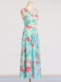 Dadizhimu Elegant Wind Oblique Shoulder Dress 2025 New Temperament Design Printing Lenikin Long Dress Woman