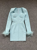Dadizhimu New Fashion Tight Feather Tight Feather Tightening Dress High-End Women's Dress