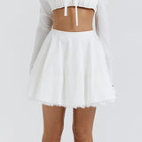 Dadizhimu Girls Women's New Fashioned Butterfly Lace Dress Pure White Short Dress Summer Sweet And Hot Little Skirt