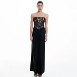 Dadizhimu Sexy Lace Dress Temperament With Chest Sticks Wearing Fish Bone Party Dress Dress