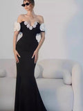 Dadizhimu New Dating Show Bride Long-Word Shoulder Thanking Banquet Evening Decoration Fishtail Skirt Banded Evening Dress