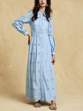 Dadizhimu High-End Dress Women 2025 Summer New Temperament Elegant Single-Drenage Hollow Embroidery Dress