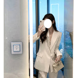 Dadizhimu Famous Style White Temperament Nail Beaded Blazer Suit Coat Coat Female French Small Suit Suit
