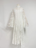 Dadizhimu Style Dress Dress 2024 Spring Horn Sleeve Long Sleeve Heavyweight Bundle Collage Super Fairy Lace Dress Dress