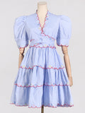Dadizhimu High-End Dress Women 2025 Summer New Fashion Splicing Strap To Collect Waist Thin Short Skirt Super