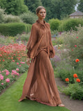Dadizhimu Niche Dress 2025 Spring New Fashion Niche Design-Sensitive Bat Sleeve With 100-Fold Dress Dress Woman