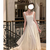 Dadizhimu White Sling Dress Woman's New Niche Design Ballet Long Skirt Banquet Evening Dress Dress