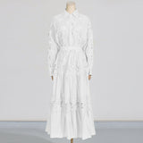 Dadizhimu Fashion High-End Set Women's Clothing 2025 Spring New Collar Hollow Shirt High Waist Half-Dress Women's Winter