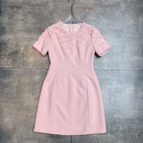 Dadizhimu Spring And Summer New Round Neck Short Sleeve Retro Drill Delicate Sufflit Dress With Waist Short Dress French Heavy Industry Dress