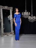 Dadizhimu Women's Thin Dress Dress Dress Watery Shoulder Elegant Temperament Banded Evening Dress Dress