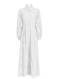 Dadizhimu High-End Dress Women 2025 Summer New Temperament Elegant Single-Drenage Hollow Embroidery Dress