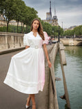 Dadizhimu Elegant Dress 2025 Spring New Fashion Splicing Flower Belt To Pick Up Thin Dress Women's Fashion Trend