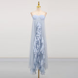 Dadizhimu Beach Mesh Sling Dress Dress 2025 New Splicing Lotus Leaf Side Design Solid Color Long Dress Woman