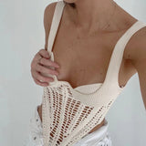 Dadizhimu Tie Slings 2025 New Heavy Industry Weaving Low-Chest Collar Hollow Fluoroskeleton Vest Woman