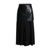 Dadizhimu Elegant Niche Design 2025 Summer New High-Waist Temperament Fashion Splicing 100 Folded Half-Dressed Half-Dressed