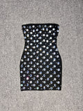 Dadizhimu Industry Bandage Dress Sexy Bra Slit Nail Beads Bodyed And Hip Dress Birthday Party Dress