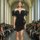 Dadizhimu Babes Short Dress 2025 Spring New Fashion High-End Sense Splicing Flowers With Breasts Dress Women's Tide