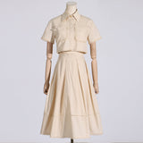 Dadizhimu Sense Two-Piece Set Of 2025 Spring New Collar Shirt High-Rise Embroidered Lace Skirt Suit Woman