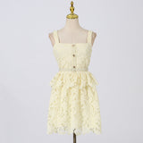 Dadizhimu Sexy Sweet Dress 2025 New Sling Embroidery Design High-Rise Solid Color Dress Woman