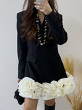 Dadizhimu Fragrant High-End Suit Dress 2025 Summer New Splicing Three-Dimensional Flower Design Short Dress Dress Woman