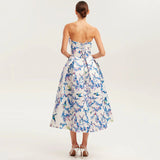Dadizhimu Sexy Broken Flower Back Rope Skirt High-End Women's Breast Swing Dress