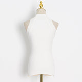 Dadizhimu Fashion Tying Tying Design 2025 New Irregular Swing Sleeveless High-Collar Knitting Vest