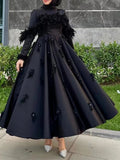 Dadizhimu Hepburn 2025 Spring New Heavy Industry Senior Sense Collar Splicing Three-Dimensional Flowers Thin Dress Woman
