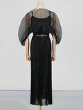 Dadizhimu Dress 2025 Summer New Temperament High-Waisted Solid Color Tie With High-End Feel Dress