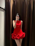 Dadizhimu And Summer 2024 New Round-Neck Vest Dress Flowers Spliced Three-Dimensional Body-Daughted Dress Women's Dress With Hips