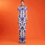 Dadizhimu Hot Women's Fashionable Heavy Industry Tie-Up Dress Sexy Short-Sleeved Round-Necked Chinese Style Dress