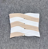 Dadizhimu Striped Braided Waistcoat Girl Niche Babes Short Sleeveless Knitted Short Skirt Irregular Skirt