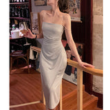 Dadizhimu Densant Sling Dress Female Summer Niche Design French Waist Repair Black Dress Dress Dress Dress